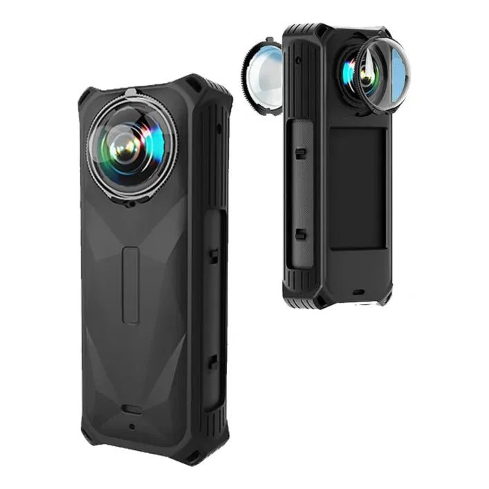 Funda Protect+ Goma+ Tapa De Lentes+ Cordón Para Insta360 X5 Negro