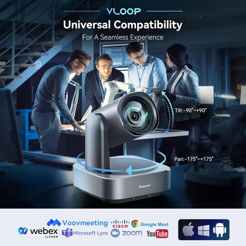 Camara Ptz 4k 12x Tenveo Vl12u Hdmi Ip Live Streaming Poe Azul Marino