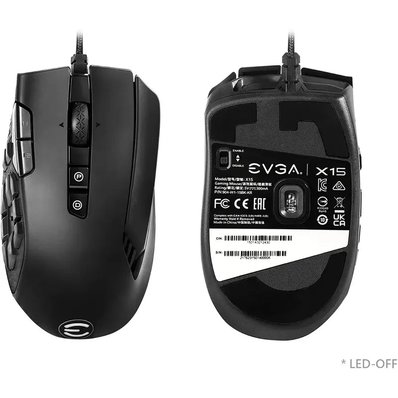 Mouse Evga X15 Gaming Rgb 8k Hz 16000 Dpi 20 Botones Gamer