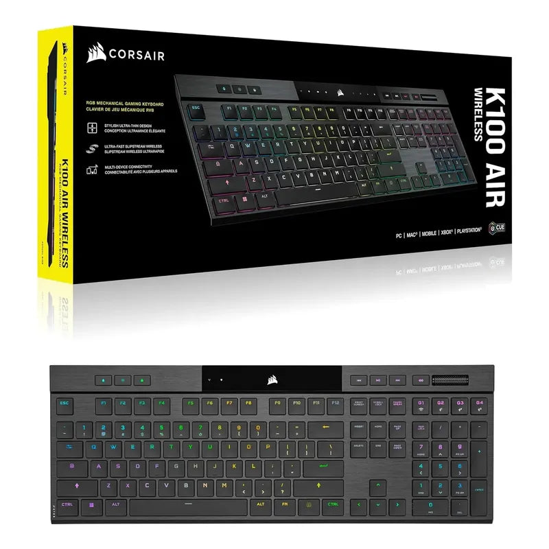 Teclado Corsair K100 Air Rgb Wireless Cherry Mx Mecanico Negro Inglés