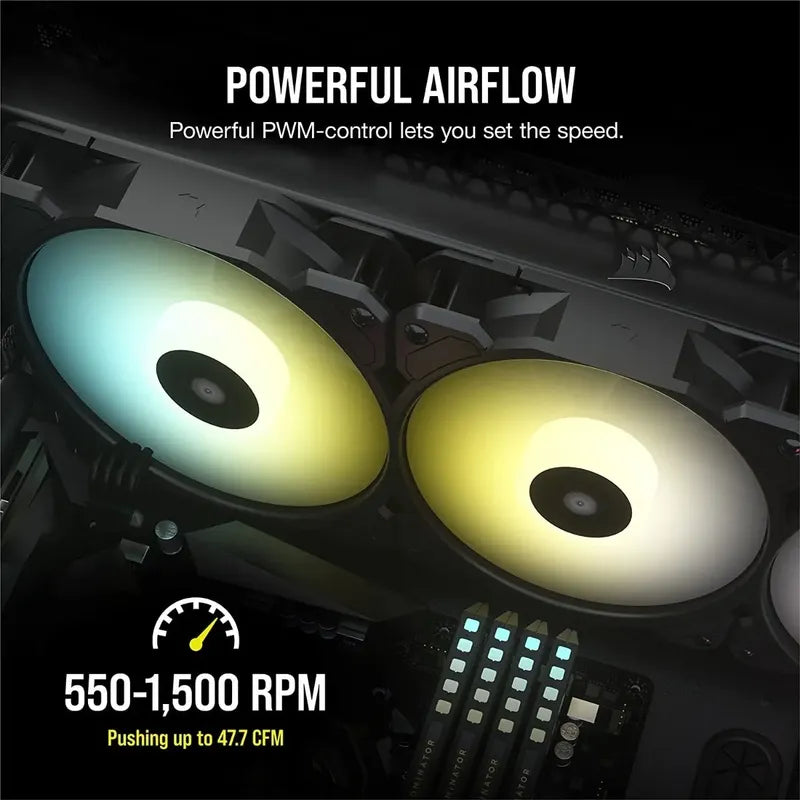 Fan Corsair Icue Sp120 Rgb Elite+lighting Node Core Regalo