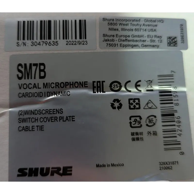 Microfono Shure Sm7b Legendary Performance Gris Oscuro