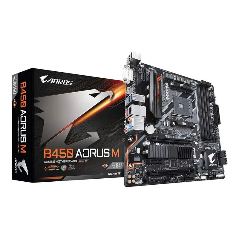 Tarjeta Madre Gigabyte B450 Aorus M Amd Ryzen Am4 M.2 Micro Negro
