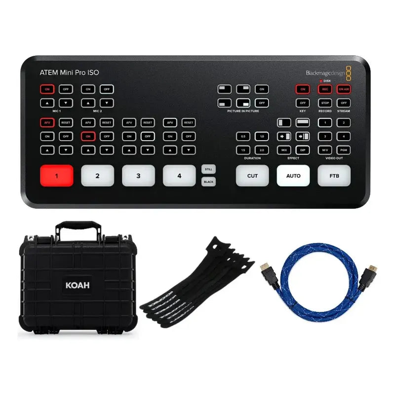 Blackmagic Atem Mini Pro Iso Hdmi Live + Bundle Kit