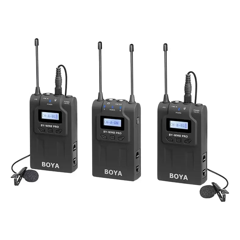 Boya Kit Micrófono Inalámbrico Uhf Pro 2tx+1rx Negro