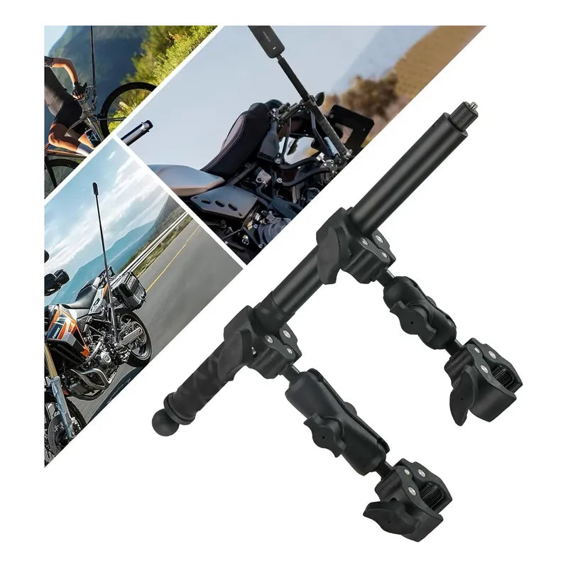 Montura De Abrazadera Manillar De Moto Para Insta360 Gopro Negro