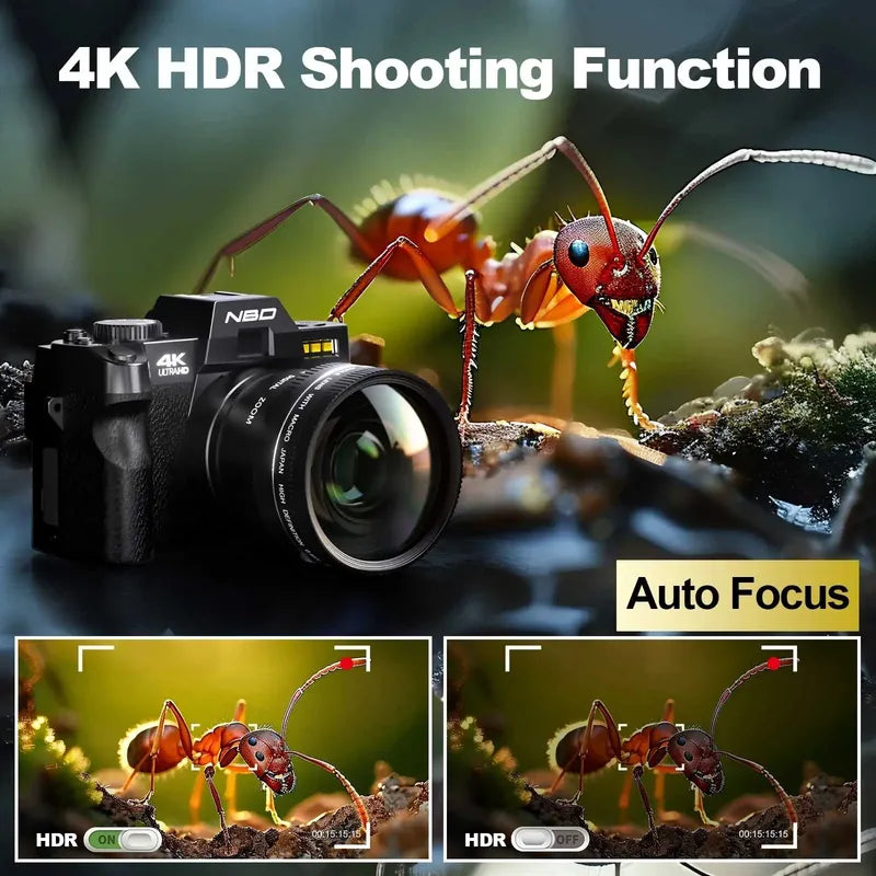 Cámara Digital 4k Ultra Hd 48mp Vlogging Todo En Uno Negro