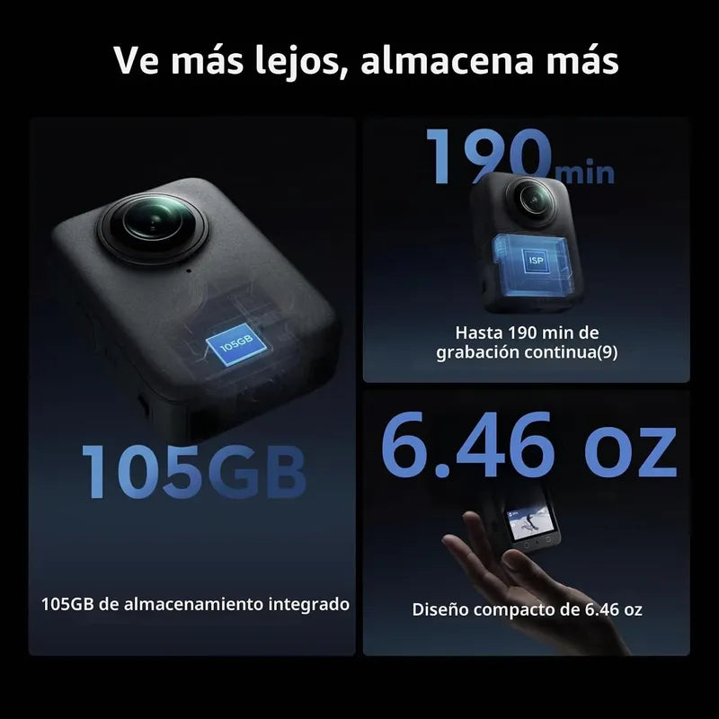 Cámara De Acción Dji Osmo 360 Essential Combo 8k 50fps Negro