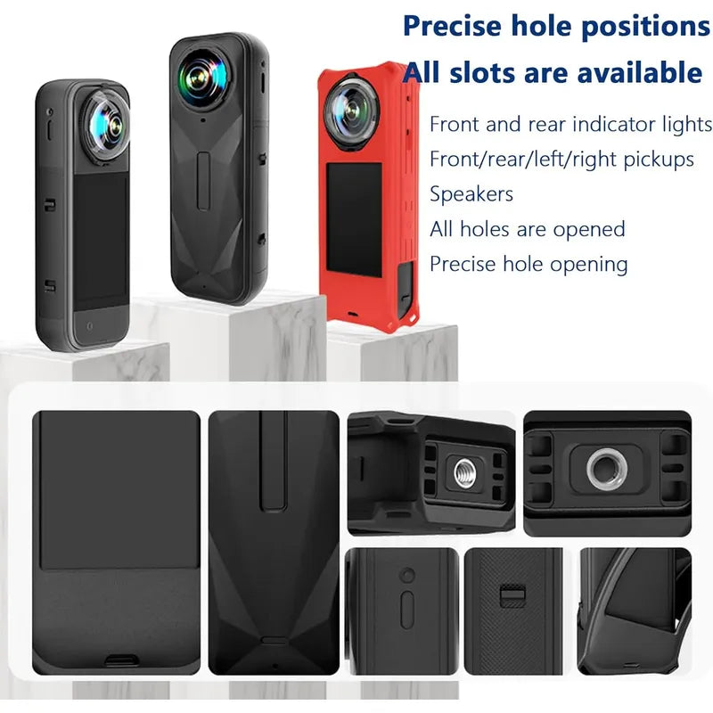 Funda Protectora De Goma + Tapa De Lente Para Insta360 X5