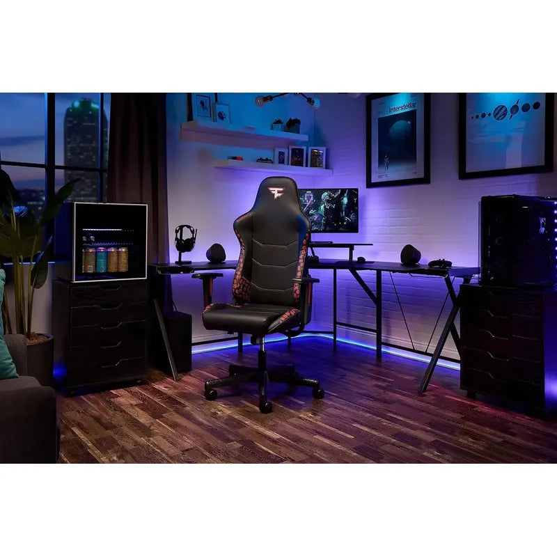 Silla Ergonómica Para Juegos Respawn 110 Faze Clan Edition Negro Cuero Sintético
