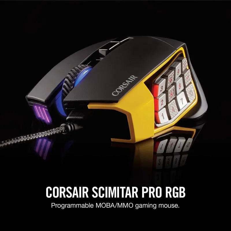 Mouse Corsair Scimitar Pro Rgb Game Mmo Sensor Optico 16.000