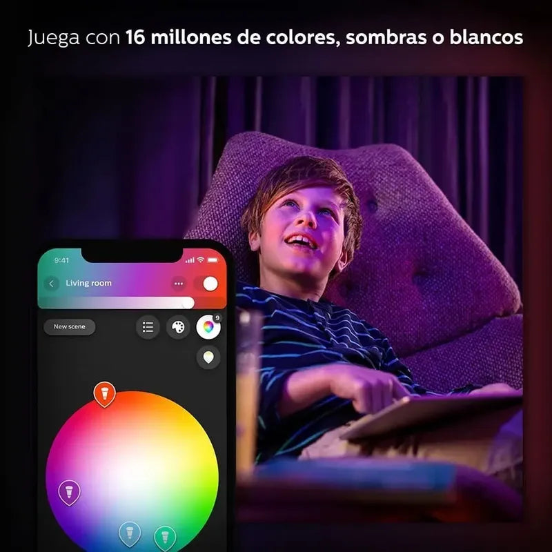 Philips Hue Pack De 4 Focos Con 16 Millones De Colores A19 Rgb
