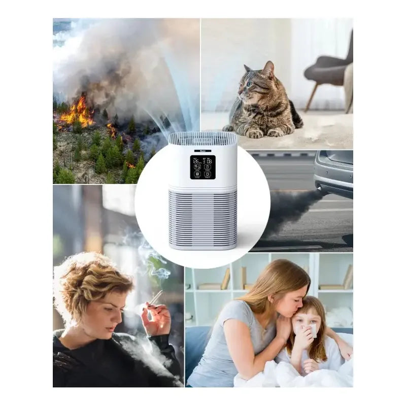 Purificador De Aire Vewior Hepa + Sensor De Calidad De Aire Blanco