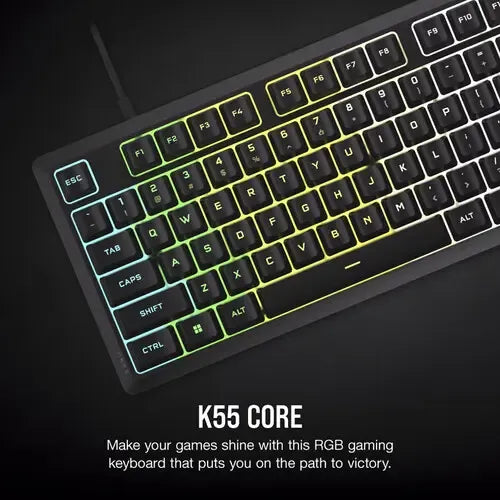 Teclado Corsair K55 Core Rgb Gaming Keyboard Negro
