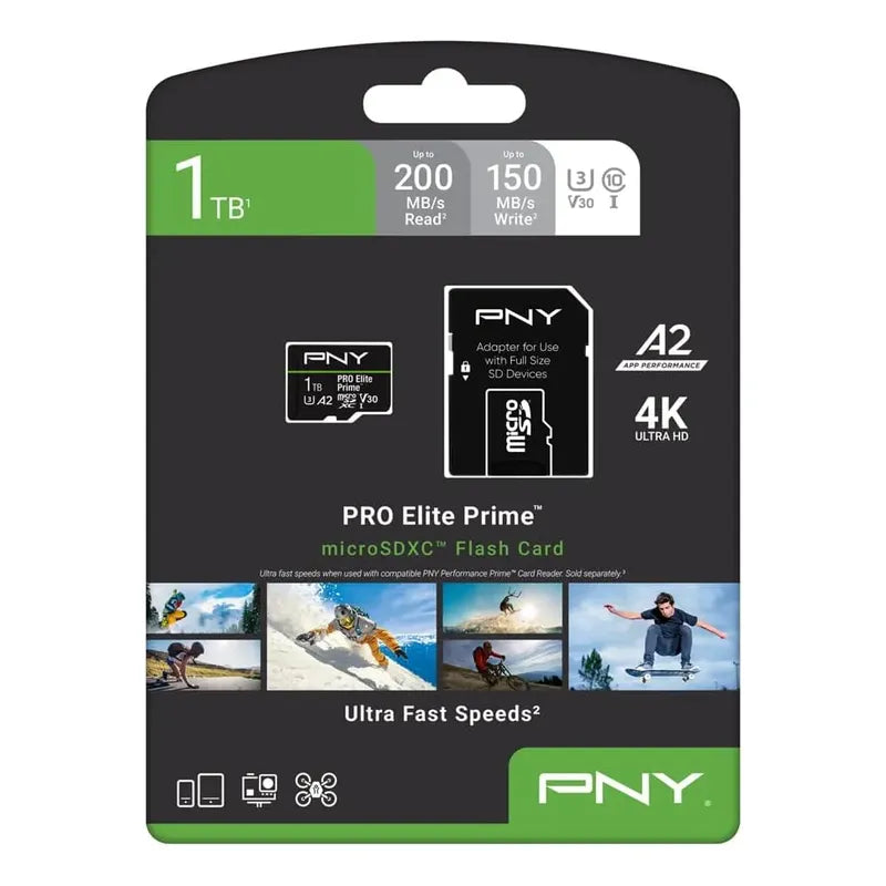 Micro Sd Pny 1tb Pro Elite Prime C10 U3 V30 A2 Microsdxc