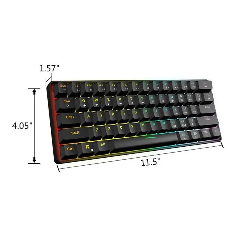 Teclado 60% Mecánico Gk61 Gaming Rgb Switch Brown Pc Ps4