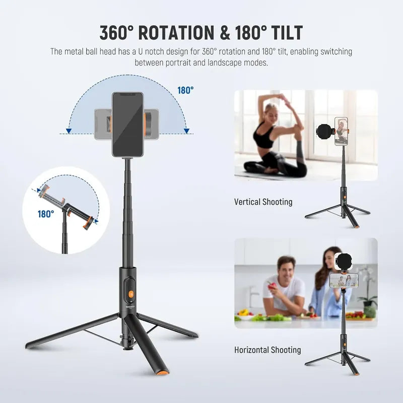 Neewer 57.9 Selfie Stick TriPod Compatible iPhone Android