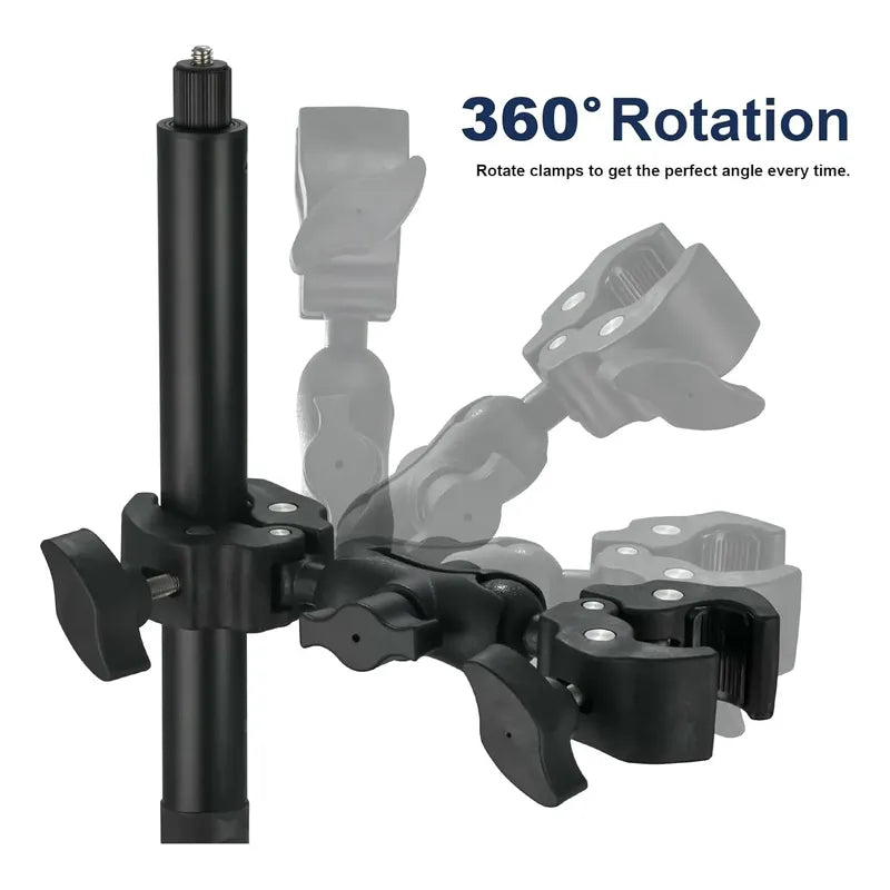 Montura De Abrazadera Manillar De Moto Para Insta360 Gopro Negro
