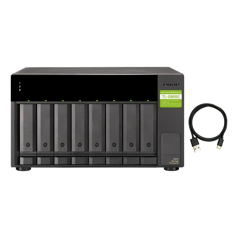 Servidor Qnap Tl-d800c De 8 Bahías Usb 3.2 Gen2 Tipo-c