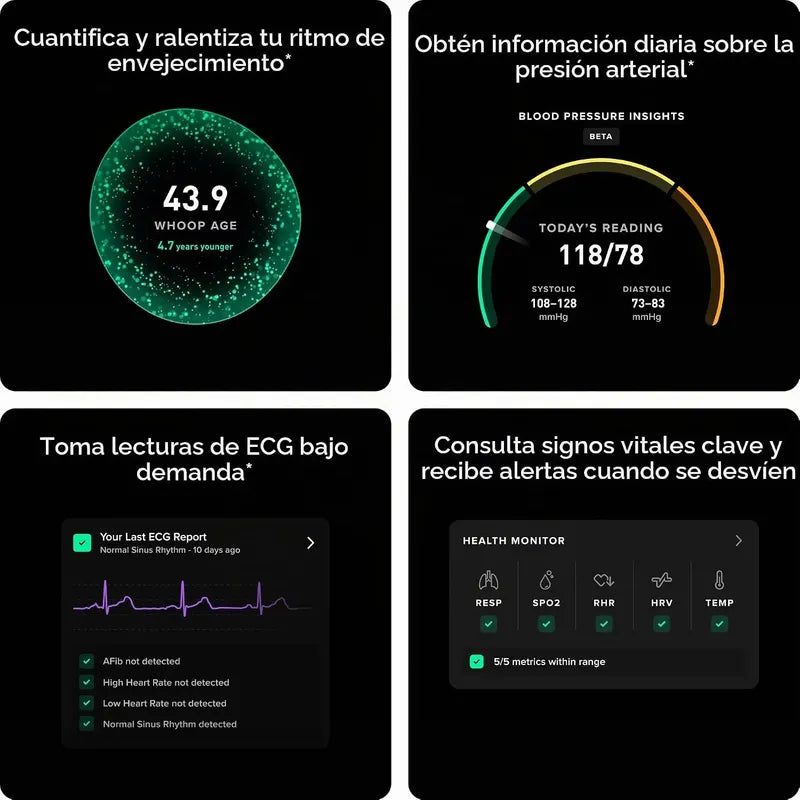 Banda Smart Whoop 5.0 Life+ Membresía 12 Meses Fitness Salud