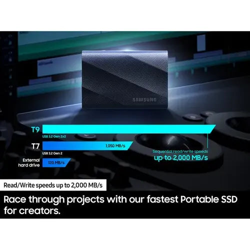 Disco Duro Ssd Portatil Samsung T9 4tb Usb-c 3.2 Gen Negro
