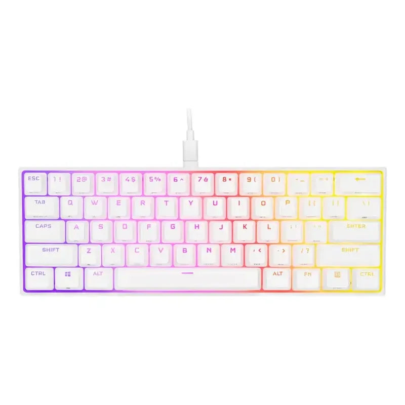 Teclado Corsair K65 Mini 60%, Mecánico Rgb Blanco Y Negro