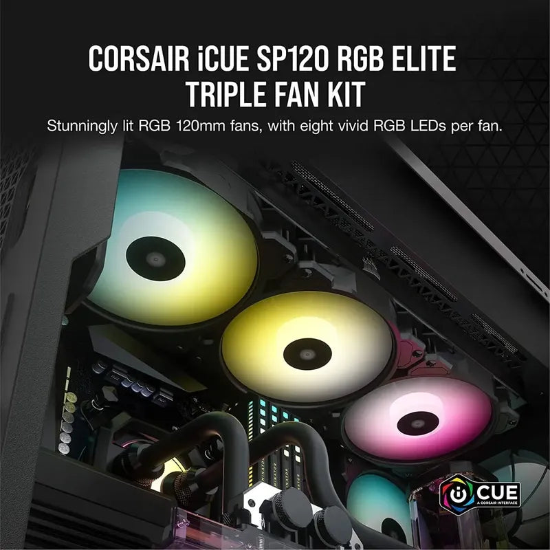 Fan Corsair Icue Sp120 Rgb Elite+lighting Node Core Regalo