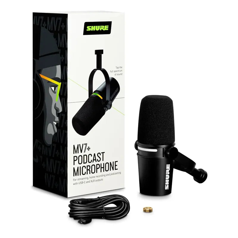 Micrófono Shure Mv7+ Dinámico Podcast Xlr/usb C/bcv