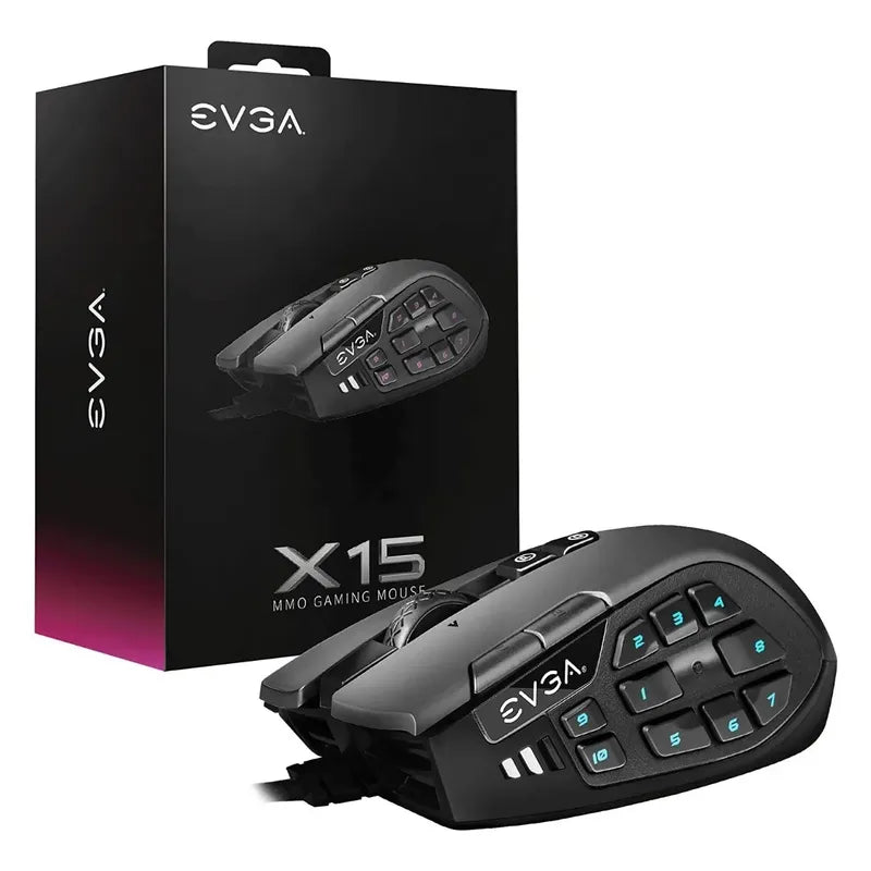Mouse Evga X15 Gaming Rgb 8k Hz 16000 Dpi 20 Botones Gamer