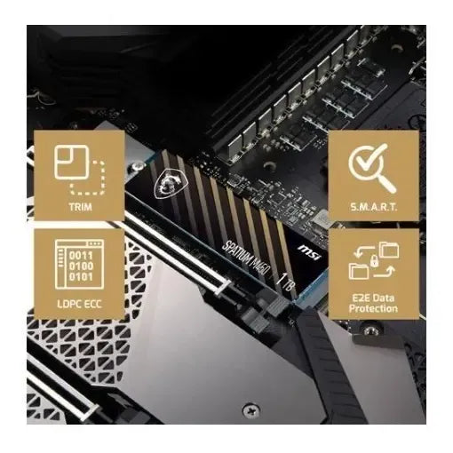 Msi Spatium M450 M.2 2280 1tb Pci-e.4.0 X4, Nvme 1.4 3d Nand Negro