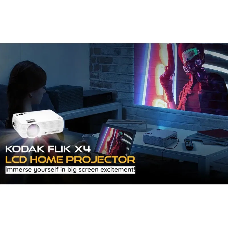 Kodak Flik X4 Proyector Para El Hogar Con Trípode Y Estuche