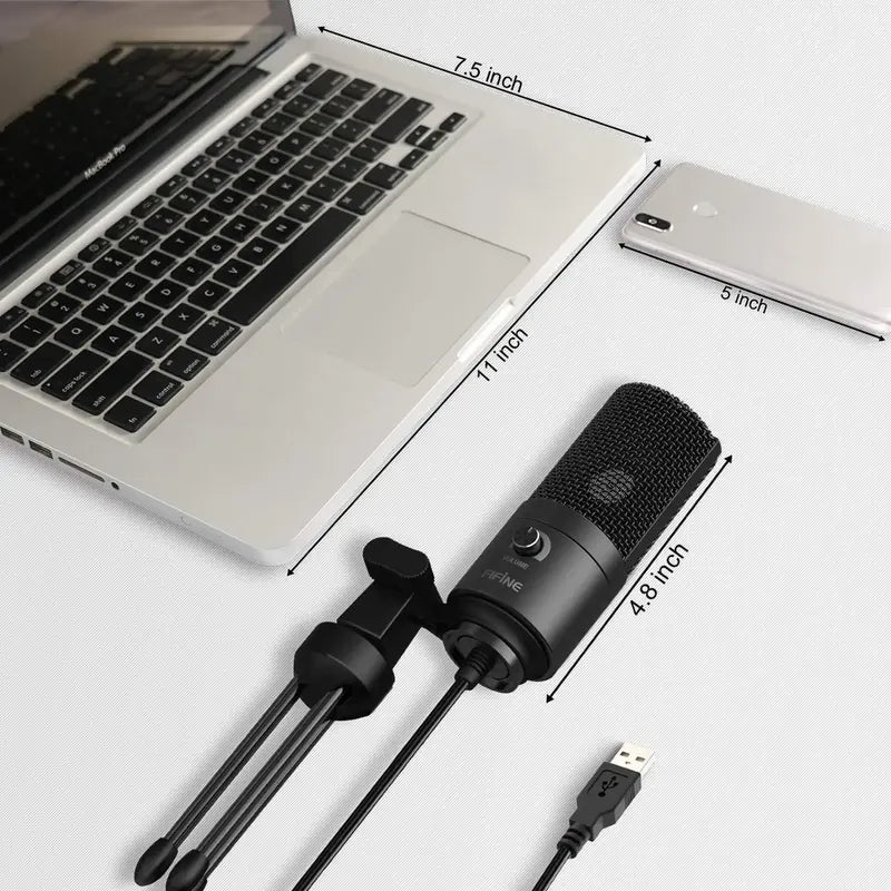 Micrófono Usb Fifine K669b Con Condensador De Metal