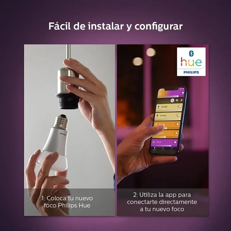 Philips Hue Pack De 4 Focos Con 16 Millones De Colores A19 Rgb