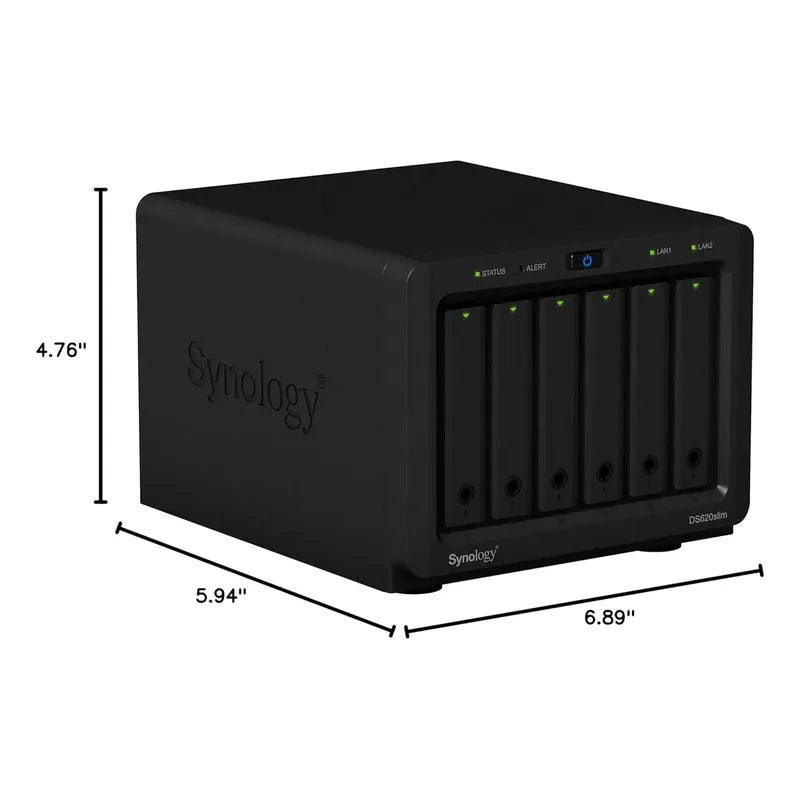 Synology Nas Ds620slim De 6 Bahías De 2,5  Y Ssds De 5  Negro