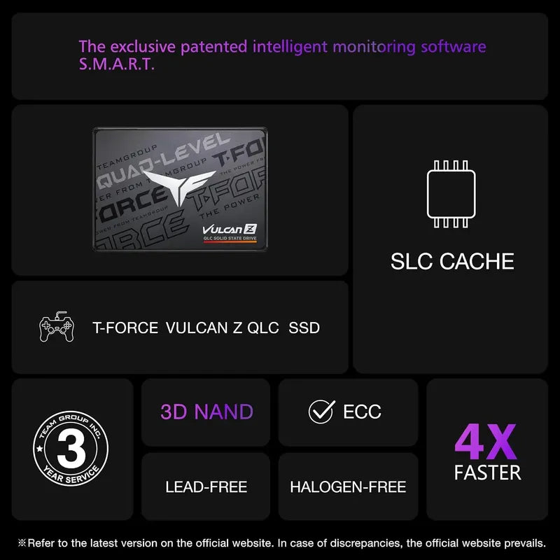 Disco Ssd Team Group T-force Vulcan Z Qlc 4tb Sata Iii 2.5