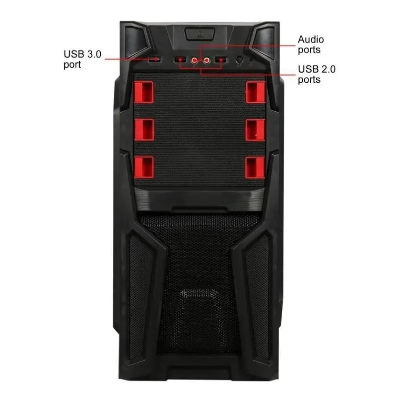 Chasis Case Diypc Solo-t2-r Black Usb 3.0 Atx Mid Tower 2fan