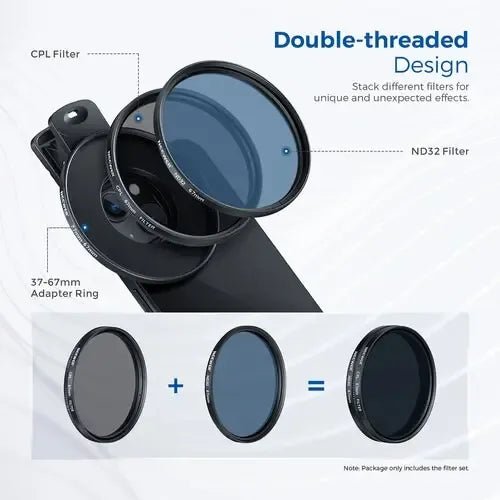 Kit Filtros Clip Neewer 55mm Nd32 Para Telefonos Y Camaras