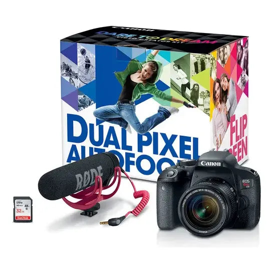 Canon Eos Rebel T7i Video Creator Kit + Lente 18-55 Mm Negro