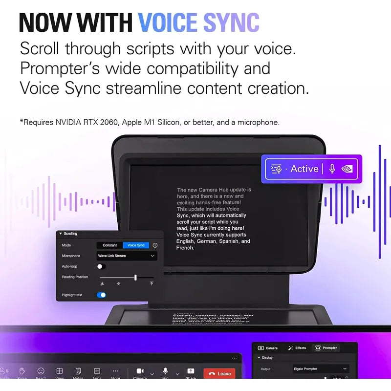 Elgato Teleprompter Pantalla Integrada Youtube, Twitch, Zoom