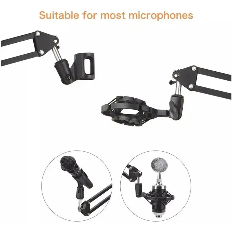Soporte Micrófono Giratorio 360° Plegable 4 Tipos Negro