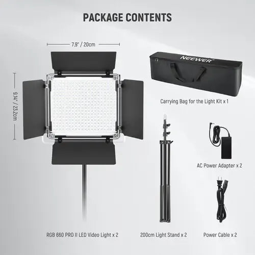 Kit De Luz Led Neewer Rgb 660 Pro Ii 50w Full Color