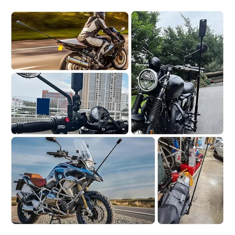 Montura De Abrazadera Manillar De Moto Para Insta360 Gopro Negro