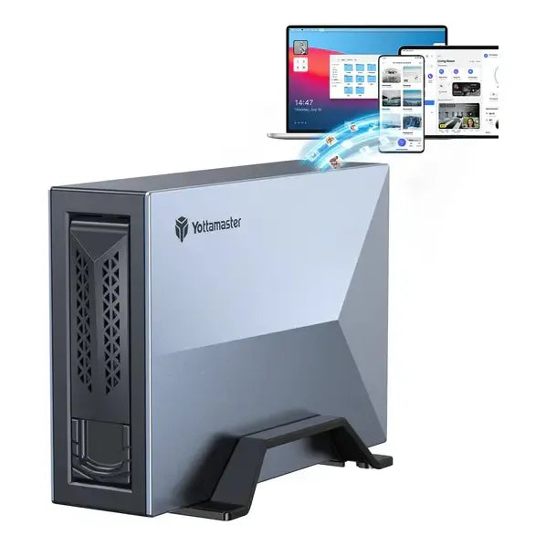 Case Nas Yottamaster Para Hdd/ssd Sata De 2,5  Y 3,5  Gris Oscuro