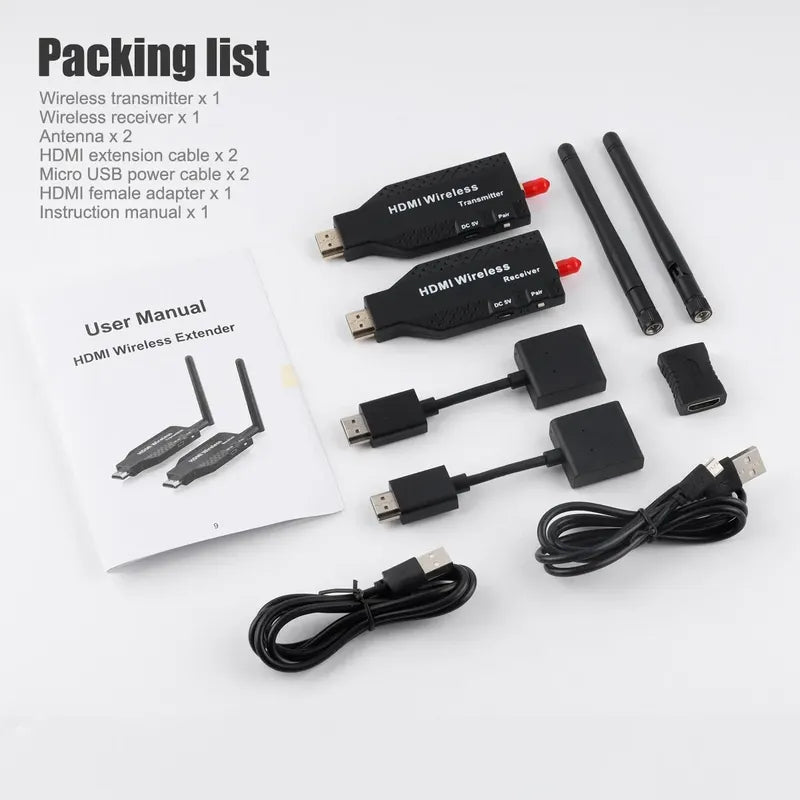 Wireless Hdmi 1080p 60hz Extender Hdtv Transmisor+ Receptor