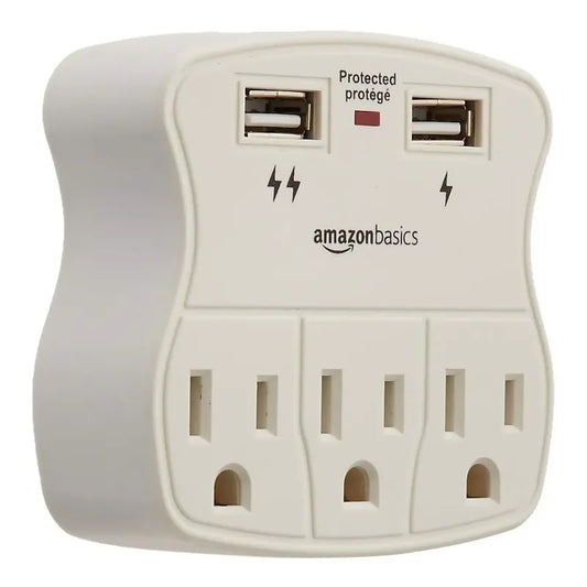 Protector Sobretensiones Amazonbasics Con 2 Puertos Usb 4.4