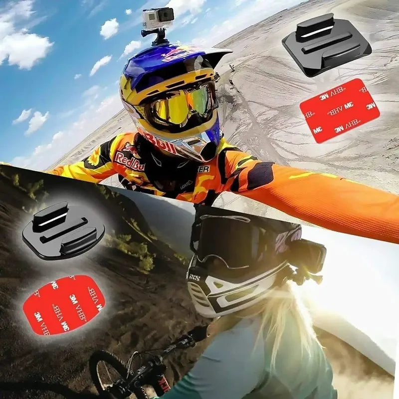 Pade 8 Almohadillas Adhesivas Planas Y Curvas 3m Para Gopro Negro