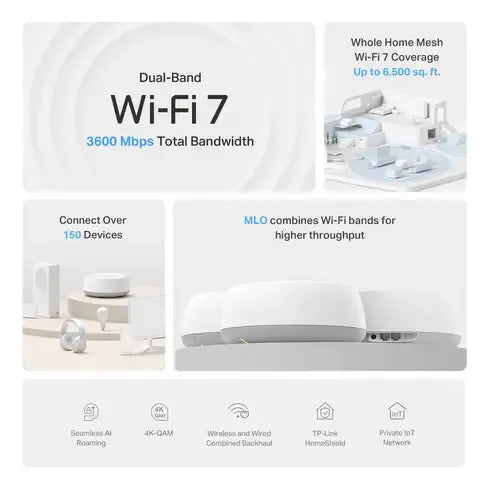 Router Tp-link Deco Be23 Wi-fi 7 Be3600 Doble Banda 3pack