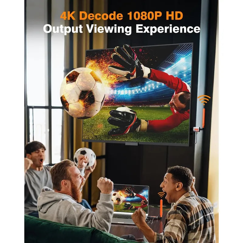 Transmisor Hdmi Inalámbrico Y 3 Receptores Alcance De 50m Negro