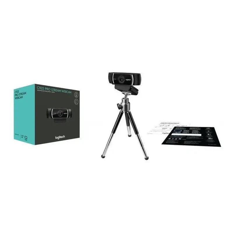 Cámara Logitech C922 Pro Hd Stream Webcam+ Tripode Negro