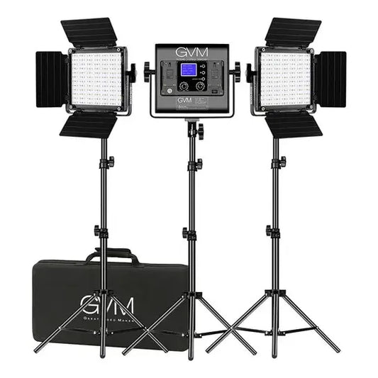 Panel De Luz Led Gvm 800d-rgb (kit De 3 Luces) Negro Rgb